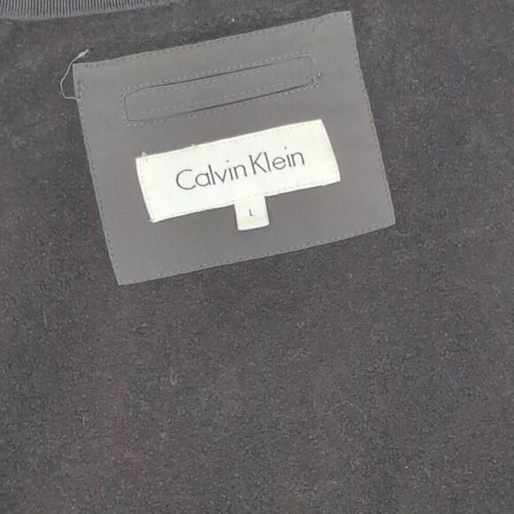 Calvin Klein Womens Large Zip Front Jacket Black Fleece Lined Pockets Stretch - Picture 7 of 8